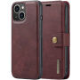DG.MING 2в1 сваляем флип калъф за iPhone 14 - винено червено