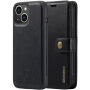 DG.MING 2в1 сваляем флип калъф за iPhone 14 - черно