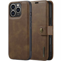 DG.Ming 2в1 свалящ се флип кейс за iPhone 16 Pro - кафяв