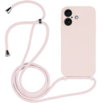Силиконов кейс с връзка за iPhone 17 - старорозов
