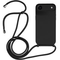 Силиконов кейс с връзка за iPhone Air - черен