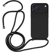 Силиконов кейс с връзка за iPhone 17 Pro - черен