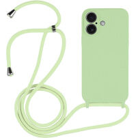 Силиконов кейс с връзка за iPhone 16 Plus - зелен