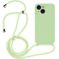 Силиконов кейс с връзка за iPhone 15 - зелен