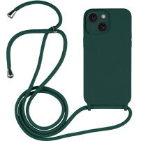 Силиконов кейс с връзка за iPhone 15 Plus - цвят петрол