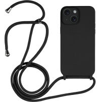 Силиконов кейс с връзка за iPhone 14 - черен