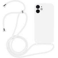 Силиконов кейс с връзка за iPhone 12 - бял