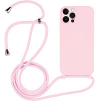 Силиконов кейс с връзка за iPhone 12 Pro - розов