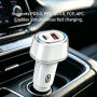 P78 зарядно за кола с портове USB-C / USB-A - 55W - черно