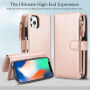2в1 отделящ се флип калъф с MagSafe, портфейл и каишка за iPhone 12 Pro Max - розов