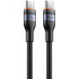 WEKOME WDC-C32 оплетен кабел за зареждане и данни - USB-C към USB-C - 2 m - черен