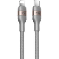 WEKOME WDC-C33 оплетен кабел за зареждане и данни - USB-C към Lightning - 2 m - сив