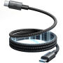 JOYROOM S-A65 магнитен оплетен кабел за зареждане и данни - USB-C към USB-C - 1,2 m - черен