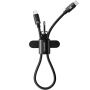 ESSAGER ES-X83 зареждащ и дата кабел и каишка - USB-C към USB-C - 30 cm - черен