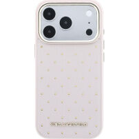 Karl Lagerfeld Perforated Gold Dots Кейс с MagSafe за iPhone 17 Pro - розов