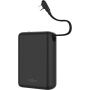 FIXED Zen 20 Loop външна батерия с интегриран кабел USB-C и портове USB-C / USB-A - 20 000 mAh - черна