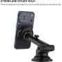 FIXED MagCool 2 XL магнитен държач за кола за стъкло и табло с безжично зареждане за iPhone - черен