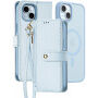 DUX DUCIS Свалящ се флип кейс Lawa 2в1 с MagSafe и портфейл за iPhone 15 - син