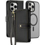 DUX DUCIS Свалящ се флип калъф Lawa 2в1 с MagSafe и портфейл за iPhone 15 Pro Max - черен