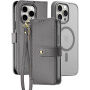 DUX DUCIS Свалящ се флип кейс Lawa 2в1 с MagSafe и портфейл за iPhone 15 Pro Max - сив