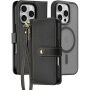 DUX DUCIS Свалящ се флип калъф Lawa 2в1 с MagSafe и портфейл за iPhone 16 Pro - Черен