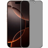 Rurihai закалено Anti-Spy стъкло с черна рамка за iPhone 16 Pro Max