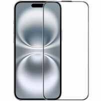 Rurihai закалено антирефлексно 2.5D стъкло с черна рамка за iPhone 15 Plus / 16 Plus
