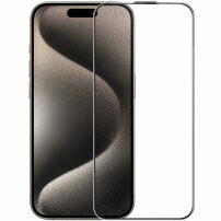 Rurihai закалено антирефлексно 2.5D стъкло с черна рамка за iPhone 15 Pro Max