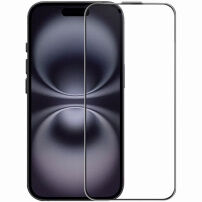 Rurihai закалено антирефлексно 2.5D стъкло с черна рамка за iPhone 15 / 16