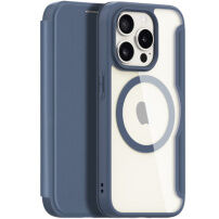 DUX DUCIS Skin X флип калъф с MagSafe за iPhone 15 Pro Max - тъмно син