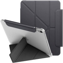 UNIQ Camden Lite калъф с оригами стойка и място за Apple Pencil за iPad 10,9" (2022) / 11" (2025) - тъмносиво