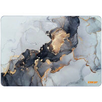 ENKAY матов кейс за MacBook Pro 14" (A2442 / A2779 / A2918 / A2992 / A3112 / A3185 / A3401 / A3434) - сиво-златен мрамор