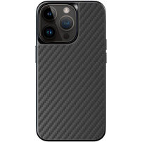 EPICO Hybrid Carbon кейс с мотив на въглеродни влакна и MagSafe за iPhone 14 Pro Max - черен