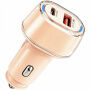 P78 зарядно за кола с портове USB-C / USB-A - 55W - розово