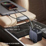 UGREEN EC604 комплект зарядно устройство за кола с портове 2x USB-C / USB-A и прибиращ се Кабел USB-C - 145W - 70 cm - сиво