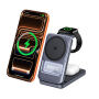 Q29 Qi2.2 3v1 сгъваема магнитна безжична Стойка за iPhone / Apple Watch / AirPods - 25W - сив