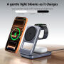 Q29 Qi2.2 3v1 сгъваема магнитна безжична Стойка за iPhone / Apple Watch / AirPods - 25W - сив