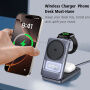 Q29 Qi2.2 3v1 сгъваема магнитна безжична Стойка за iPhone / Apple Watch / AirPods - 25W - сив