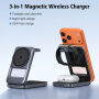 Q29 Qi2.2 3v1 сгъваема магнитна безжична Стойка за iPhone / Apple Watch / AirPods - 25W - бяла