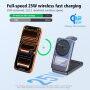 Q29 Qi2.2 3v1 сгъваема магнитна безжична Стойка за iPhone / Apple Watch / AirPods - 25W - бяла
