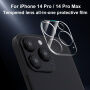 XDcase Закалено стъкло за защита на лещите на задната камера за iPhone 14 Pro / 14 Pro Max - прозрачно