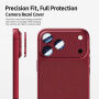 XDcase Закалено стъкло с метална рамка за защита на лещите на камерата за iPhone 18 Pro - винено