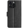 Флип калъф от PU кожа за iPhone 15 Pro - черно