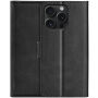 Флип калъф от PU кожа за iPhone 15 Pro Max - черно