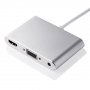 Адаптер от 8pin Lightning male към HDMI / VGA / audio female за iPhone / iPad - сребърен