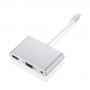 Адаптер от 8pin Lightning male към HDMI / VGA / audio female за iPhone / iPad - сребърен