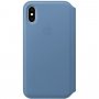 Apple Folio кожен флип калъф за iPhone XS – син като синчец