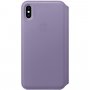 Apple Folio кожен флип калъф за iPhone XS Max - люляков
