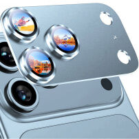 Rurihai Закалено стъкло с метална рамка за защита на лещите на камерата за iPhone 18 Pro - синьо