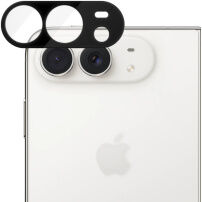Закалено стъкло с рамка за защита на лещите на задната камера за iPhone Duo - чернo